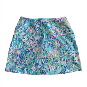 Lilly Pulitzer Monica Blue Ibiza Cabana Cocktail Print Skort Size 8